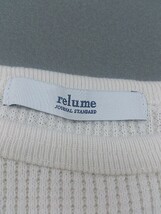 ◇ JOURNAL STANDARD relume 20AW ロゴ プリント ワッフル 長袖 Tシャツ カットソー サイズF ベージュ系 レディース_画像4