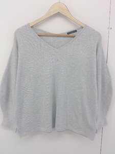* URBAN RESEARCH ROSSO rosso V neck volume sleeve long sleeve knitted cut and sewn size F light gray lady's 