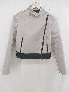 ◇ LANVIN ランバン 長袖 ライダース ジャケット サイズ40 ベージュ レディース