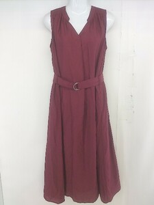 * * natural couture NICE CLAUP waist belt attaching no sleeve long One-piece bordeaux series lady's 