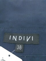 ◇ INDIVI インディヴィ 七分袖 膝丈 シャツ ワンピース サイズ38 ネイビー レディース_画像5