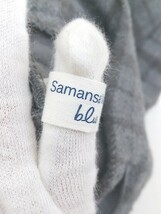 ◇ Samansa Mos2 blue サマンサモスモス ブルー ウエストゴム チェック イージーパンツ サイズF グレー レディース_画像4