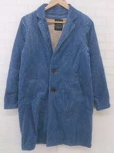 ◇ w closet ダブルクローゼット コーデュロイ 長袖 チェスター コート サイズF ブルー レディース