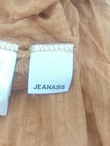 ◇ JEANASIS ジーナシス リボン 長袖 ロング シャツ ワンピース サイズF キャメル レディース_画像4