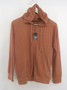 * * unused * * AZUL BY MOUSSY tag long sleeve knitted Zip Parker size M orange Brown lady's 