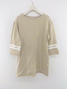 ◇ L'EFFRONTEE レフリンティ 長袖 Tシャツ カットソー ベージュ ホワイト レディース P