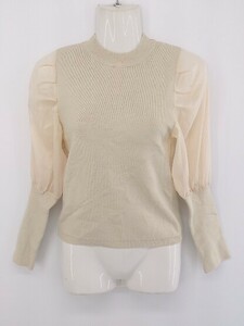 * * dazzlin Dazzlin tag attaching long sleeve blouse cut and sewn size F beige group lady's P