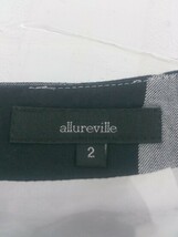 ◇ allureville アルアバイル チェック 膝下丈 タイト スカート サイズ2 ブラック ホワイト レディース P_画像4