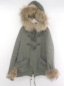 # * JB Girl J Be girl liner attaching raccoon fur long sleeve Mod's Coat size 2 khaki lady's P