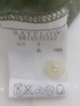 ◇ ◎ BAYFLOW ベイフロー リネン100% フレンチスリーブ ミニ シャツ ワンピース サイズ2 カーキ レディース P_画像5