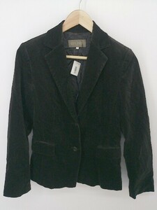 ◇ DESPRES デ プレ ベロア調 2B 肩パット入り 長袖 ジャケット サイズ 1 ブラック系 レディース P