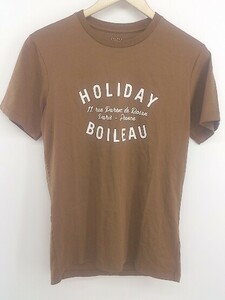 ◇ HOLIDAY ホリデイ 半袖 Tシャツ カットソー サイズS ブラウン ホワイト レディース P