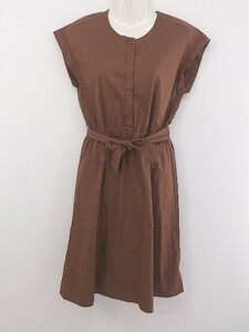 * * UNTITLED Untitled French sleeve knees under height One-piece size 2 Brown lady's P