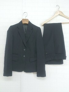 ◇ Miss JUNKO ミスジュンコ 2B シングル パンツ スーツ 上下 サイズ5 ブラック レディース P
