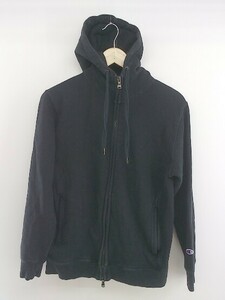 ◇ Champion チャンピオン 長袖 ジップアップ パーカー サイズM ブラック レディース P