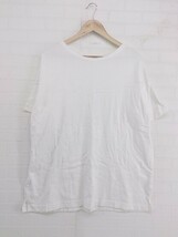 ◇ tree cafe ツリーカフェ 五分袖 Tシャツ カットソー サイズL ホワイト レディース P_画像1