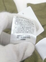 ◇ ur's ユアーズ リネン混 長袖 ロング シャツ ワンピース サイズ L カーキ レディース P_画像6