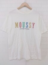 ◇ MOUSSY マウジー 刺繍 半袖 Tシャツ カットソー サイズF オフホワイト レディース P_画像1