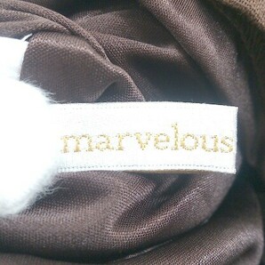 ◇ marvelous by Pierrot ピエロ リネン混 リボン 半袖 ロング ワンピース サイズM ブラウン レディース Pの画像4