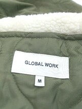 ◇ GLOBAL WORK グローバルワーク ボア 中綿 ジップアップ 長袖 モッズコート サイズM カーキ レディース P_画像4