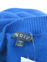 ◇ INDIVI インディヴィ Ｖネック ドッキング サイドボタン 長袖 ニット セーター ブルー ブラック レディース P_画像4