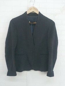 ◇ UNITED ARROWS ユナイテッドアローズ 1B ノーカラー 長袖 ジャケット サイズ38 ネイビー レディース P