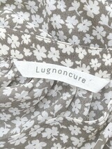 ◇ Lugnoncure 花柄 七分袖 ロング ラップ巻きワンピース サイズF グレー系 ライトベージュ系 レディース P_画像4