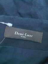 ◇ Demi-Luxe BEAMS ビームス リネン混 バックジップ スリット ロング タイト スカート サイズ34 ネイビー レディース P_画像4