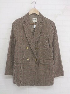 * BEAMS HEART Beams Heart 4B check long sleeve jacket size S beige red multi lady's P
