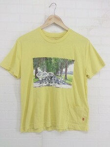 * as know as de base print PEANUTS short sleeves T-shirt cut and sewn size lady's yellow green multi lady's P