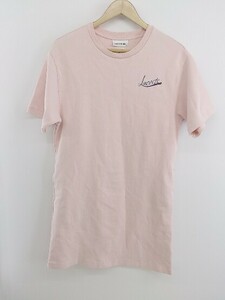 ◇ LACOSTE ラコステ 半袖 ミニ Tシャツ ワンピース サイズ34 ライトピンク レディース P