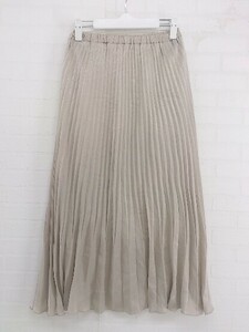 * OLIVE des OLIVE waist rubber satin style long pleated skirt size F beige lady's P