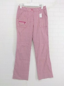 ◇ Munsingwear マンシングウェア チェック ストレッチ パンツ サイズ9 ピンク レディース P