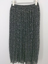 ◇ COLZA コルザ 花柄 フラワー ロング プリーツ スカート サイズS ブラック ホワイト レディース P_画像3