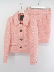 ◇ KAWI JAMELE カウイジャミール 4B 花柄 ミニ スカート スーツ セットアップ サイズF ピンク系 レディース P
