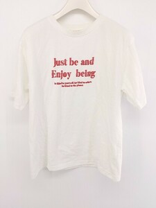 ◇ ehka sopo エヘカソポ プリント 半袖 Tシャツ カットソー サイズF ホワイト系 レッド レディース P