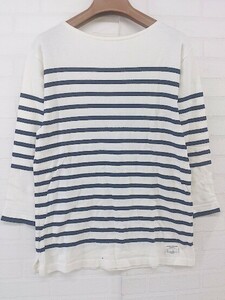 ◇ JOURNAL STANDARD ボーダー 七分袖 Tシャツ カットソー サイズM アイボリー ネイビー レディース P