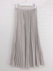 * any FAMeni.fam waist rubber satin style long pleated skirt size 1 beige lady's P