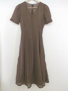 ◇ tocco closet トッコ クローゼット レース 半袖 ロング ワンピース サイズM ブラウン レディース P