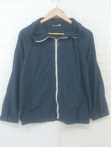 ◇ NATURAL LAUNDRY ナチュラルランドリー 長袖 ジップアップパーカー サイズ2 ネイビー レディース P_画像2