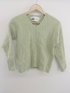 ◇ green label relaxing UNITED ARROWS ウール100% Vネック 長袖 ニット セーター ライトグリーン レディース P