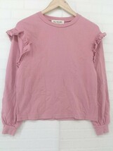 ◇ Ray BEAMS レイ ビームス フリル コットン100% 長袖 Tシャツ カットソー ピンク系 レディース P_画像1