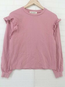 ◇ Ray BEAMS レイ ビームス フリル コットン100% 長袖 Tシャツ カットソー ピンク系 レディース P