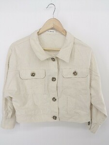 ◇ natural couture ナチュラルクチュール リネン混 長袖 ジャケット サイズF ライトベージュ系 レディース P