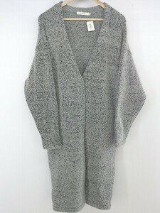 # MOUSSY Moussy V neck long sleeve knitted cardigan size F gray series black lady's P