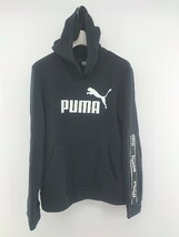◇ PUMA プーマ ロゴ 長袖 プルオーバー パーカー サイズL ブラック ホワイト レディース P_画像2
