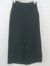 ◇ SLY スライ リネン混 ロング タイト スカート サイズ0 ブラック レディース P_画像1