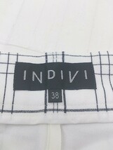 ◇ INDIVI インディヴィ チェック テーパード パンツ サイズ38 ホワイト ブラック レディース P_画像4