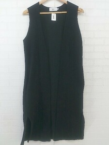 * AZUL BY MOUSSY azur bai Moussy back slit long gilet the best size F black lady's P