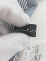 ◇ INTERPLANET インタープラネット 1B ストライプ 七分袖 ジャケット サイズM グレー ホワイト系 レディース P_画像4